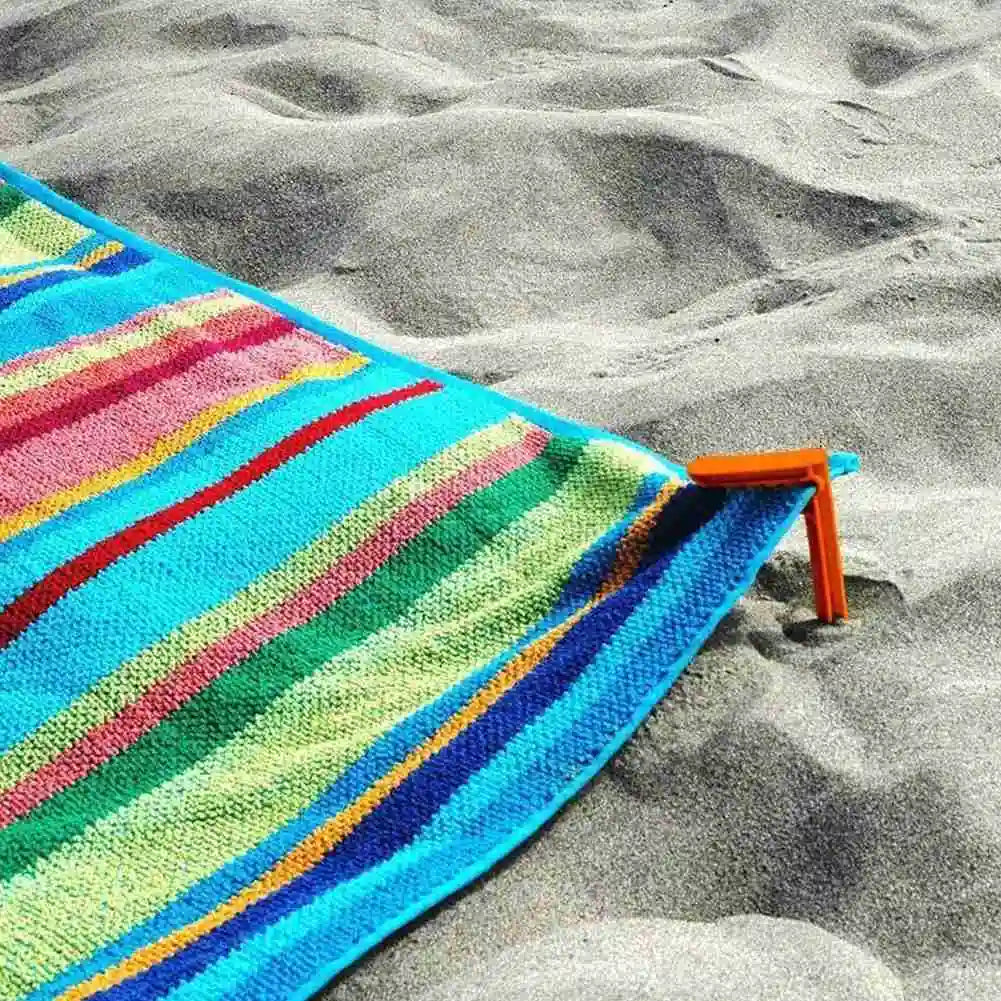 4-Pack Beach Towel Clips – Strong Plastic Clothes Pegs