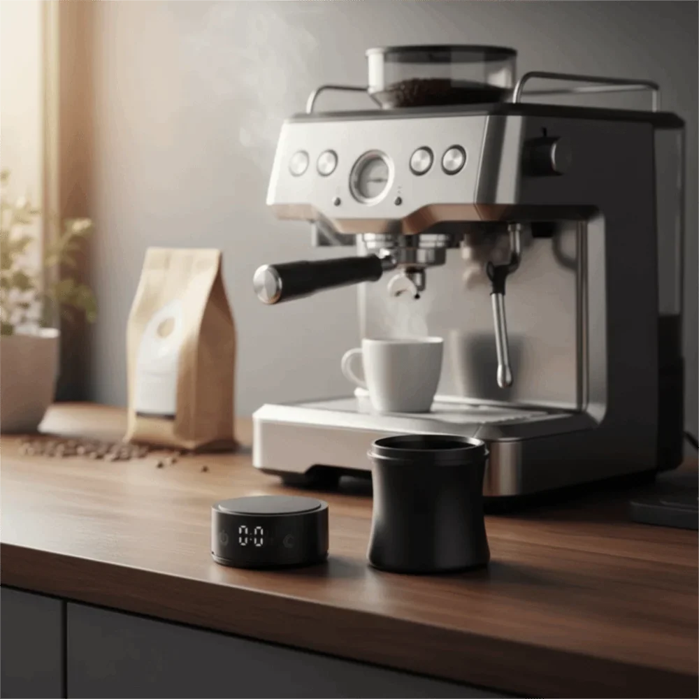 58mm Electronic Coffee Dosing Cup with LED Scale | Aluminium