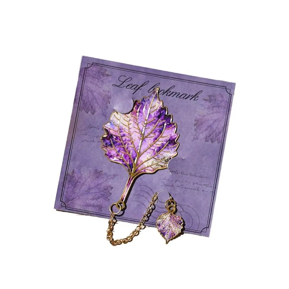 Gilt-Edged Leaf Metal Bookmark | Elegant Stainless Steel Gift
