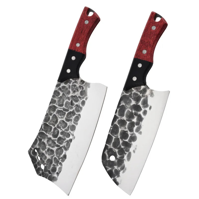 Forged Stainless Steel Kitchen Knife Set – Cleaver & Slicer
