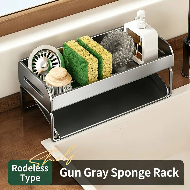 Kitchen Sink Sponge Holder – Rust-Resistant Sink Storage Rack