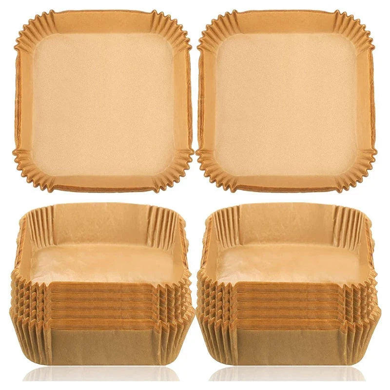 Square Disposable Air Fryer Liners Kitchen Food Tray Oil Paper Party