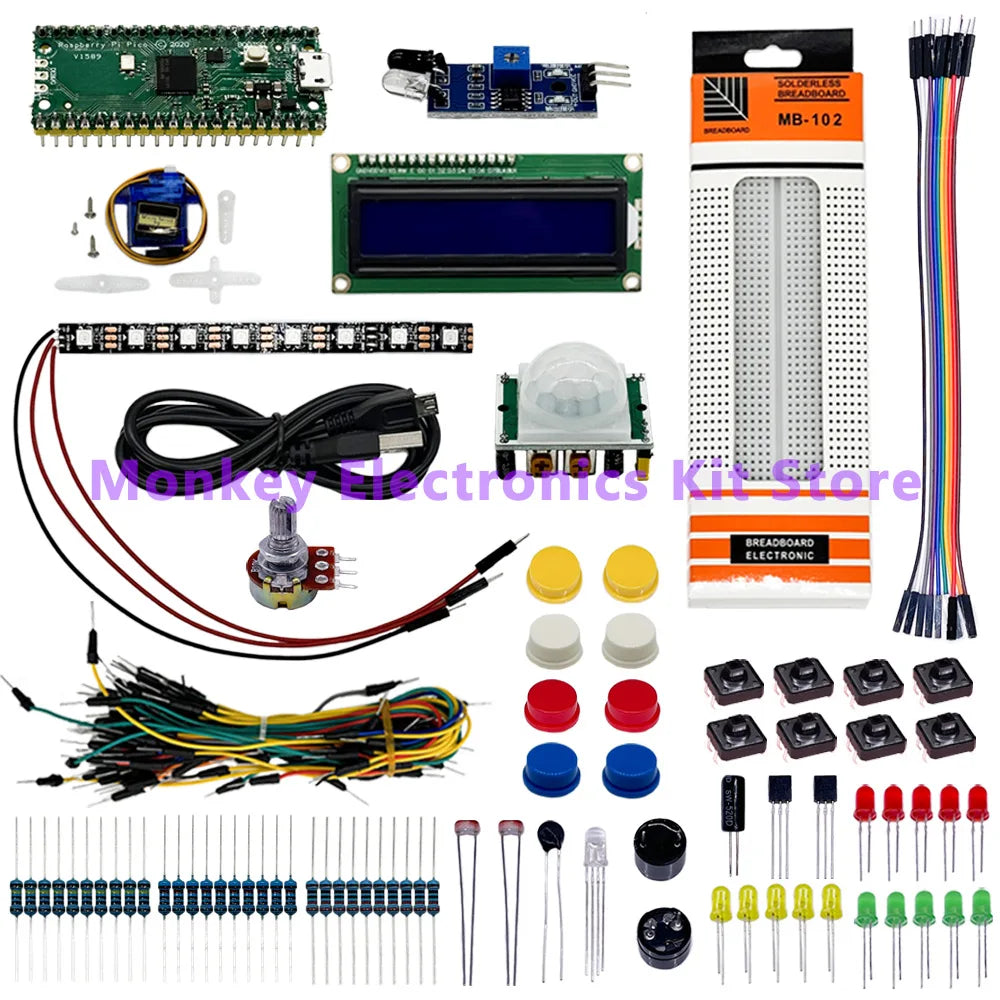 Raspberry Pi Pico RP2040 Starter Kit with LCD1602 Display