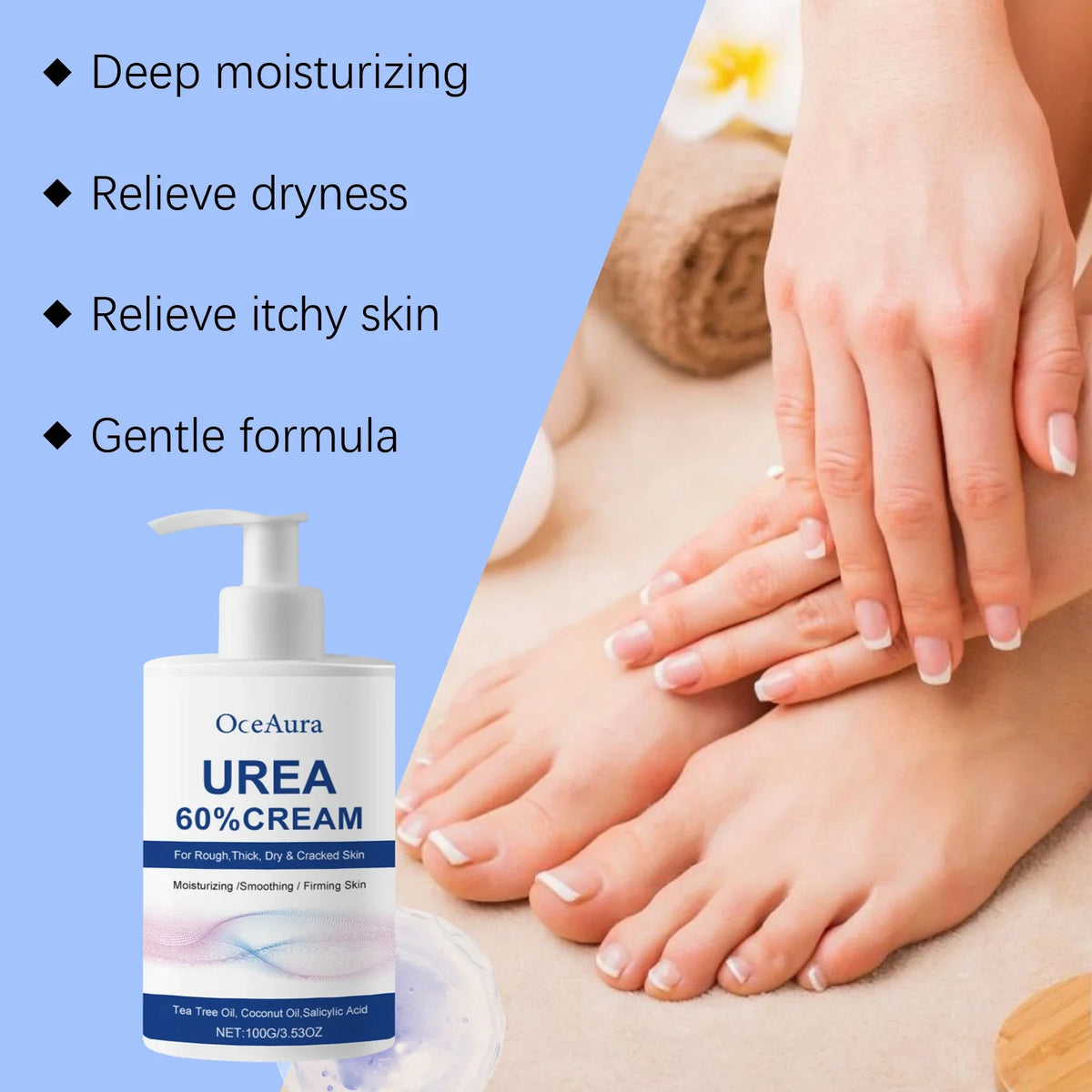 OceAura Urea Foot Cream – Dry & Cracked Heel Repair 100g