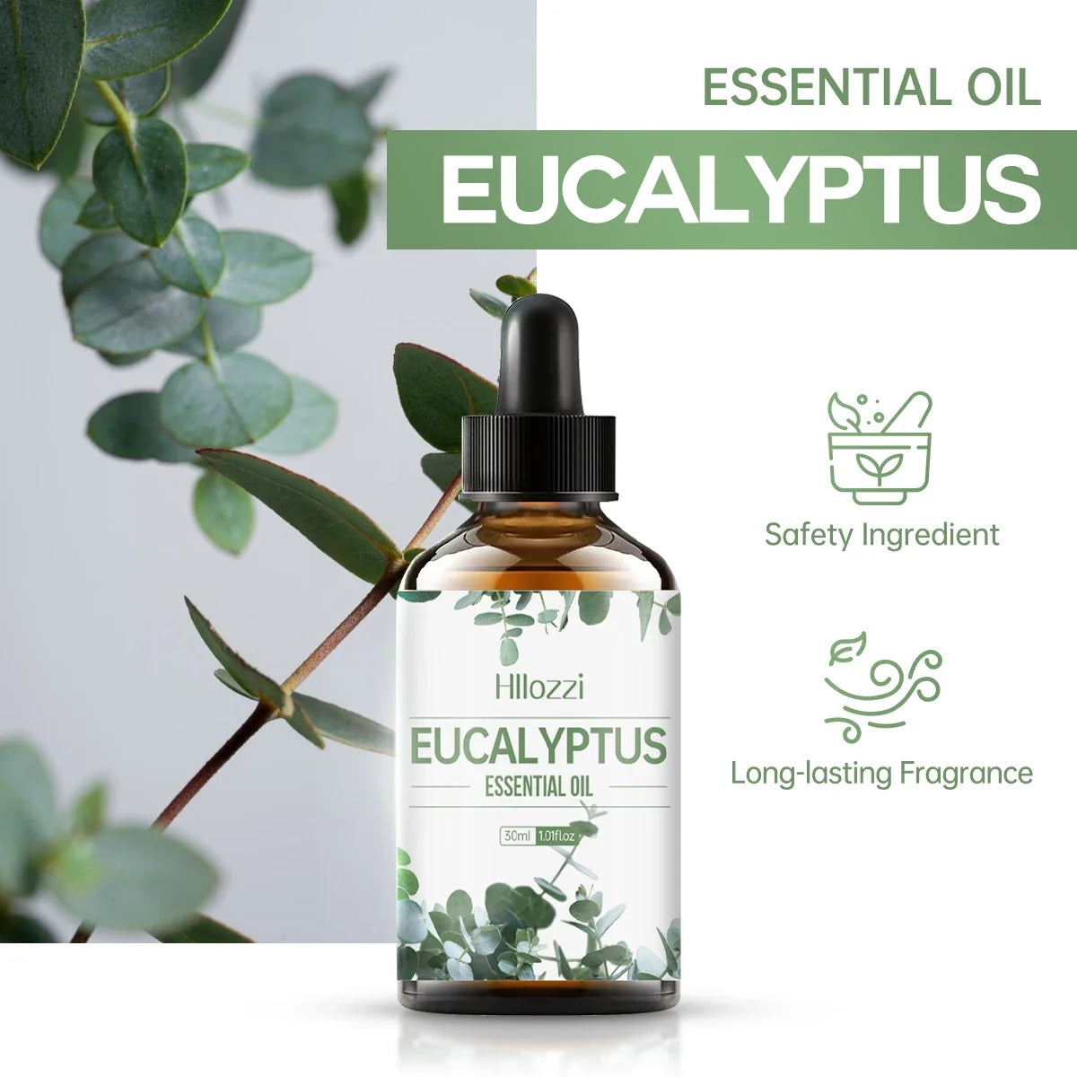 Hllozzi Pure Eucalyptus Essential Oil | Aromatherapy Diffuser
