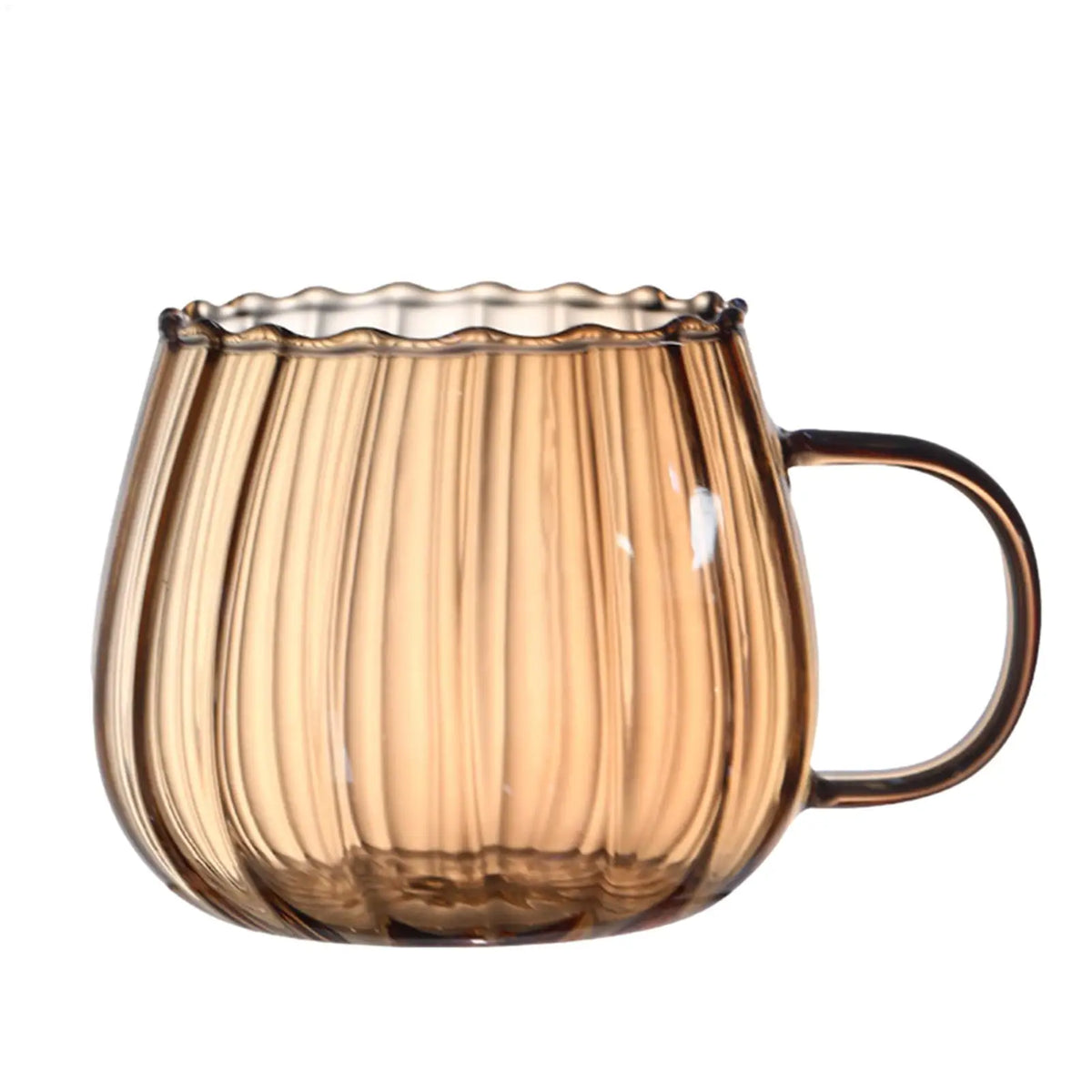 400ml Pumpkin Shape Glass Mug | Dishwasher Safe Coffee & Tea Cup