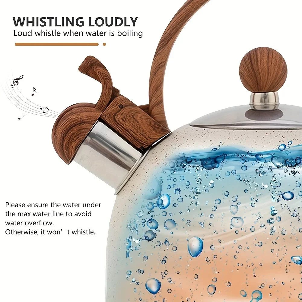 KEMORELA 2.5L Stainless Steel Whistle Kettle – Gas & Induction