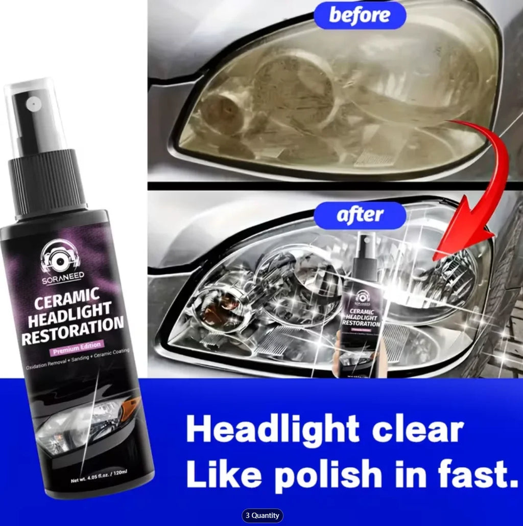 Car Headlight Restoration Spray | Oxidation & Yellowing Removal