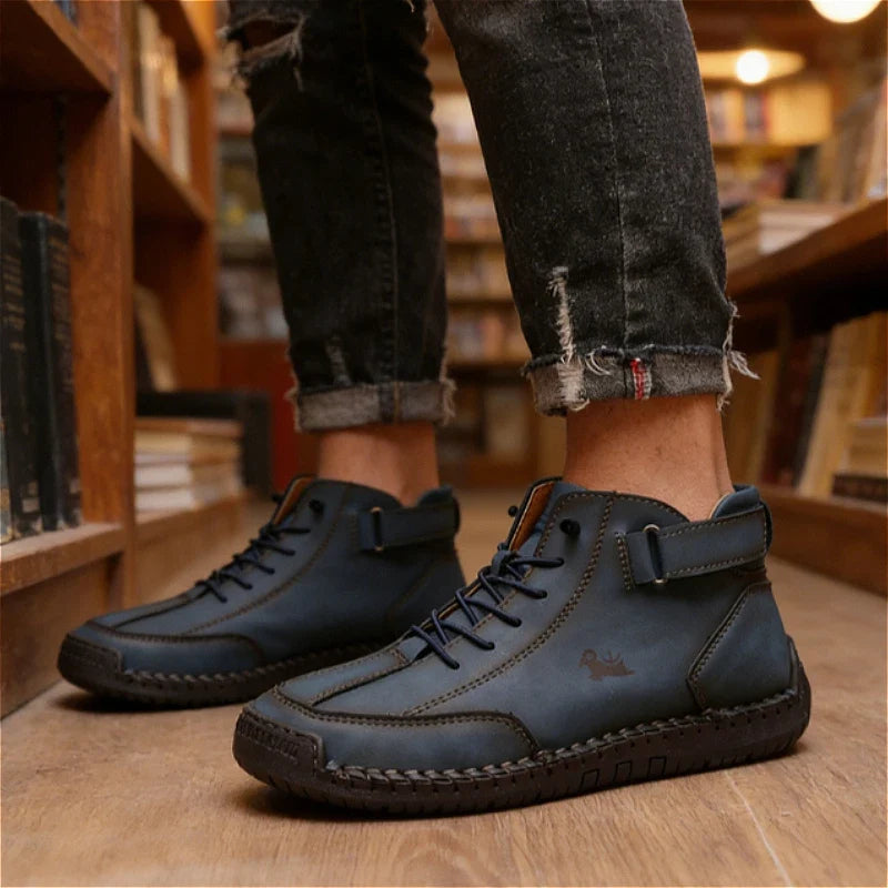 ZULIWAGN Men's Vintage Leather Lace-Up Casual Shoes | Non-Slip