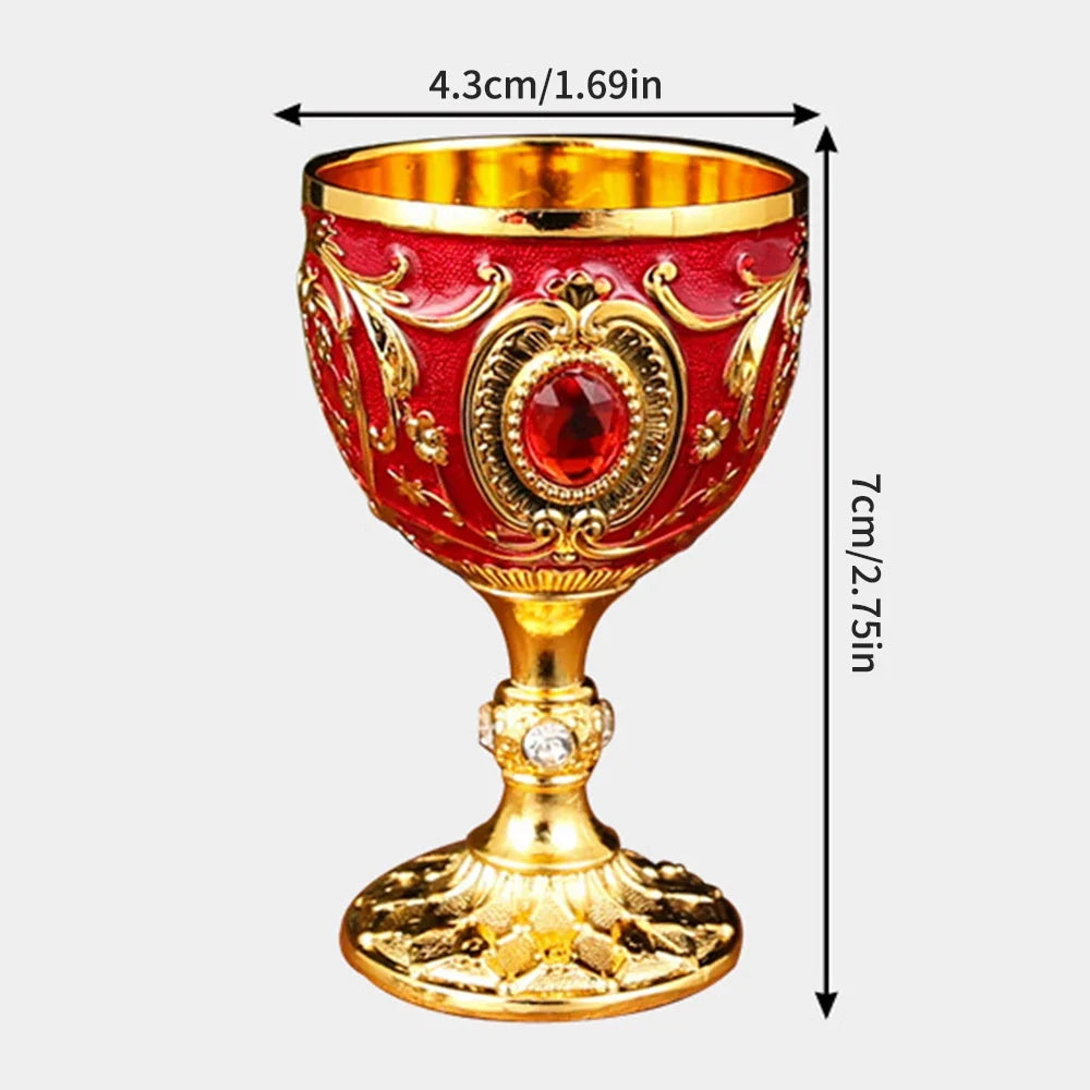 Embossed Metal Chalice Goblet | Vintage Wine & Liqueur Cup