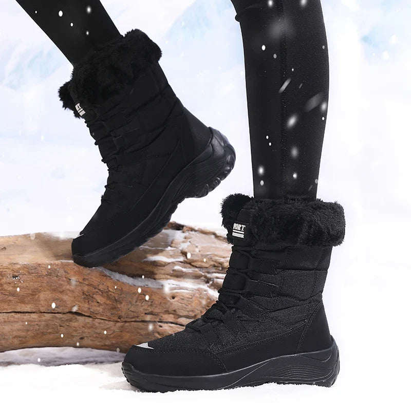 Women's Waterproof Snow Boots – Warm Plush Non-Slip Winter Boots