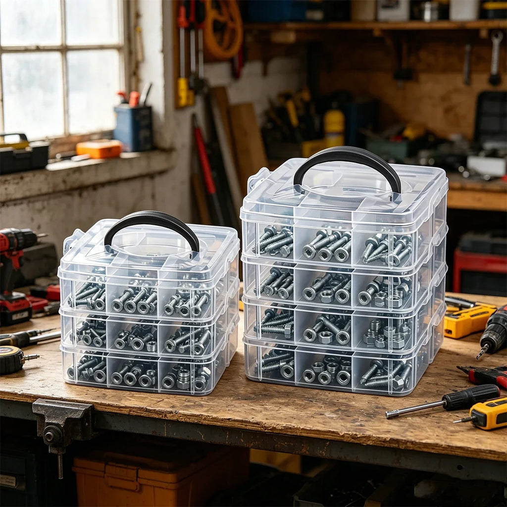 Stackable Plastic Hardware Accessory Storage Boxe Multi-layer