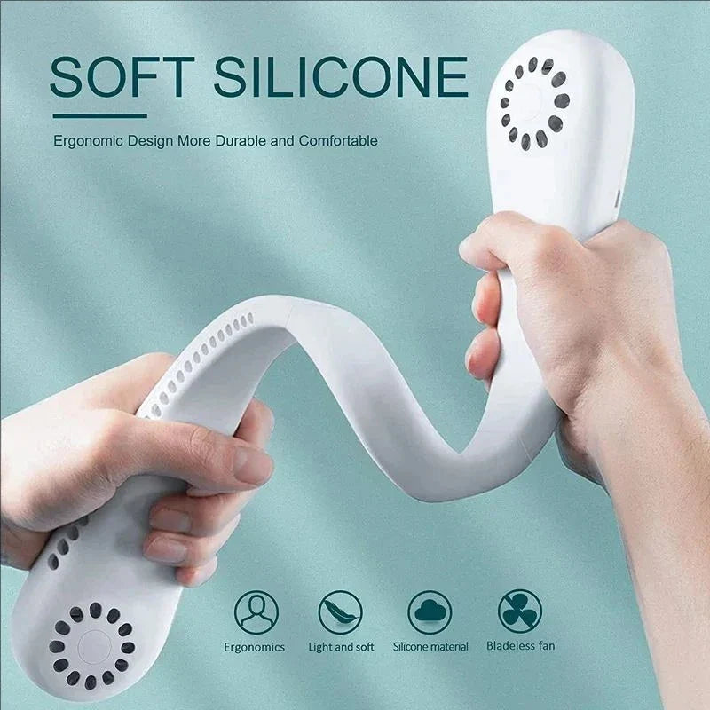 Bladeless Neck Fan USB Rechargeable Foldable Neckband Fan