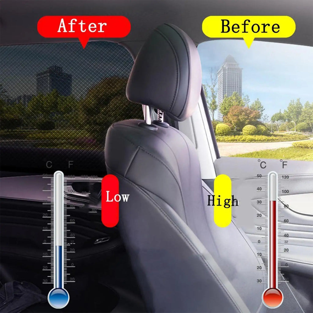 2-Pack Car Side Window Sunshade – UV Mesh Curtain