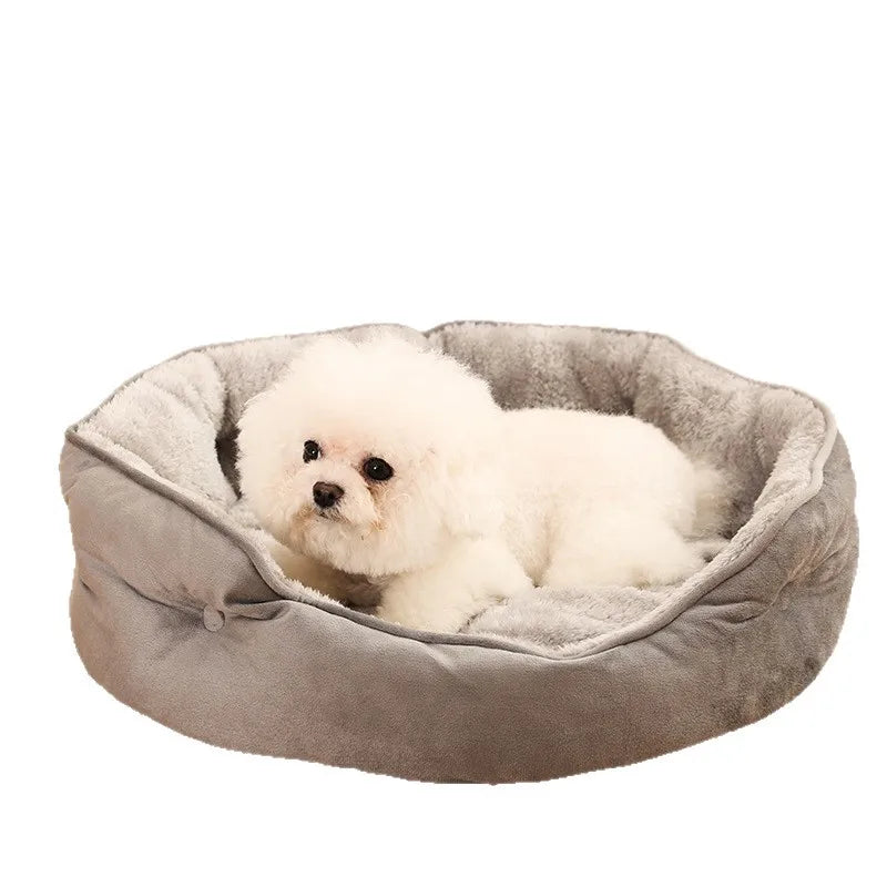 Winter Warm Round Cat Kennel Machine Washable Small Dog Bed Pet Mat
