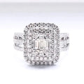 Huitan Geometric CZ Ring – Bridal Wedding Band for Women