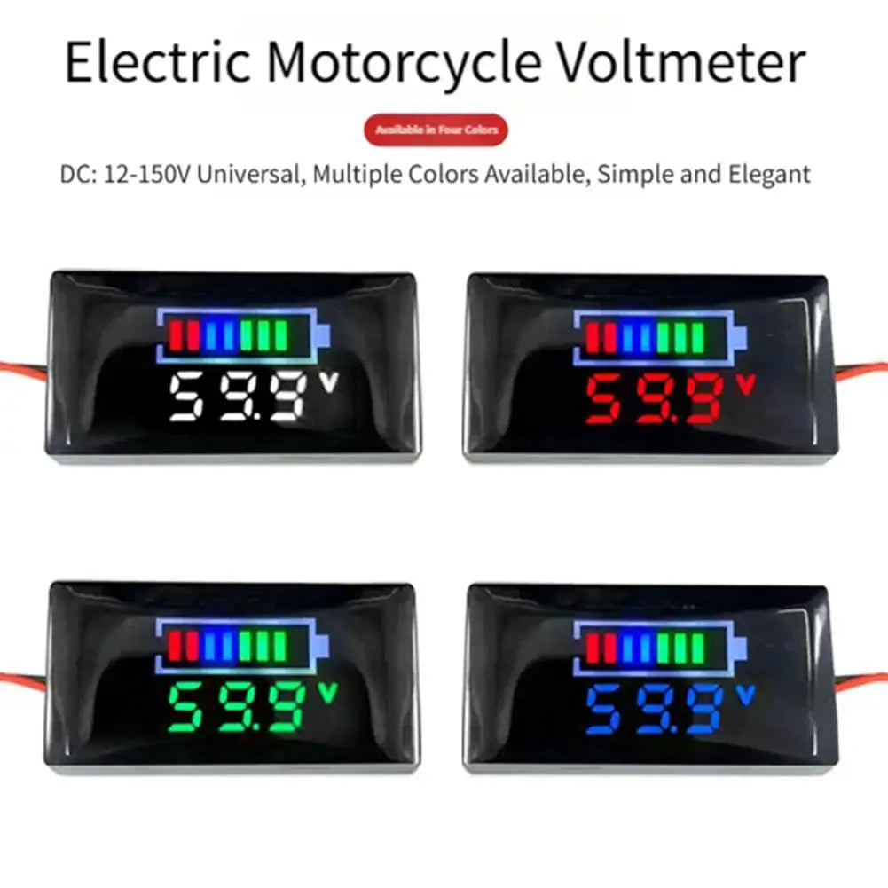 Mini LED Digital Voltmeter DC 12V–150V | Motorcycle EV Panel