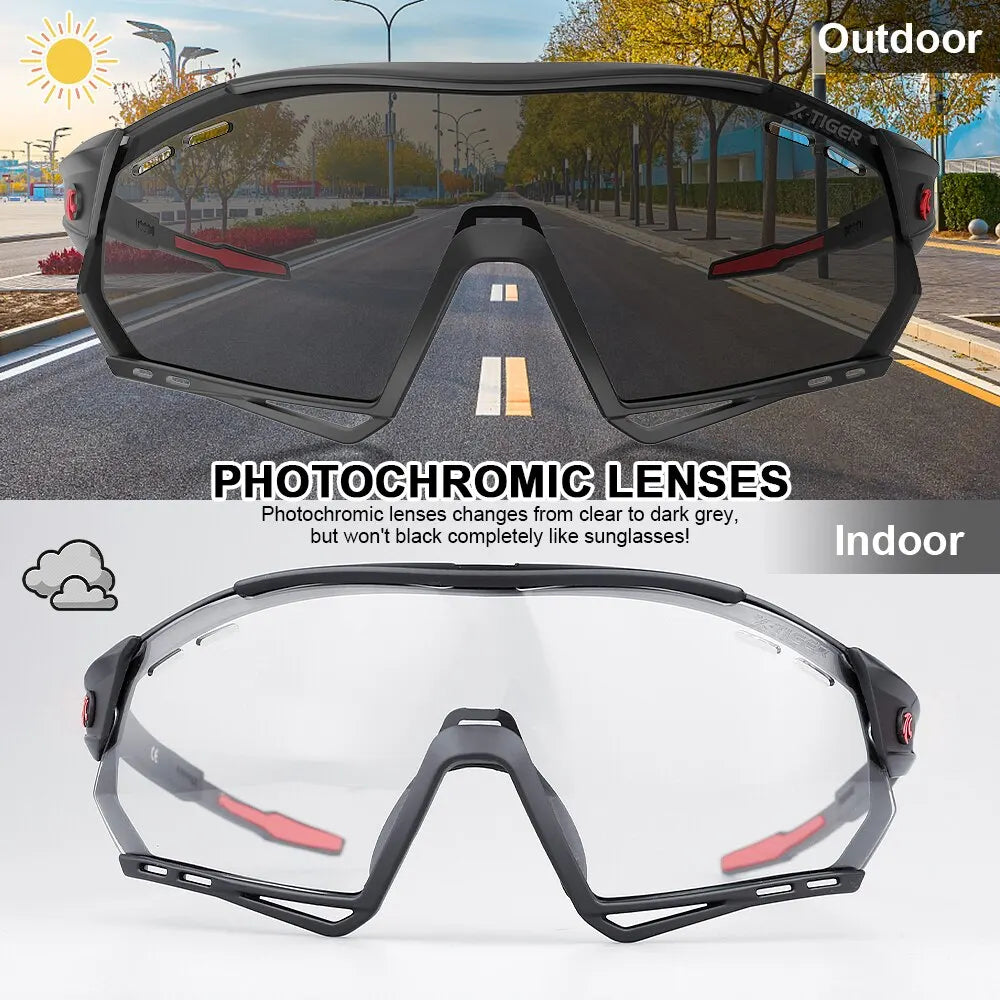 X-TIGER Photochromic Cycling Sunglasses Polarized UV400