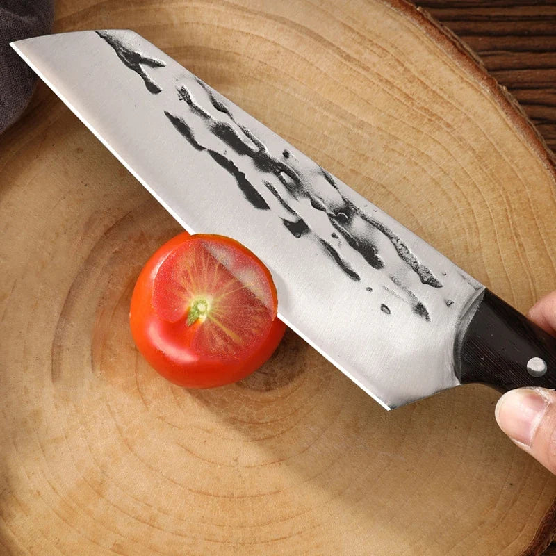 Japanese Forged Stainless Steel Chef Knife – Wood Handle