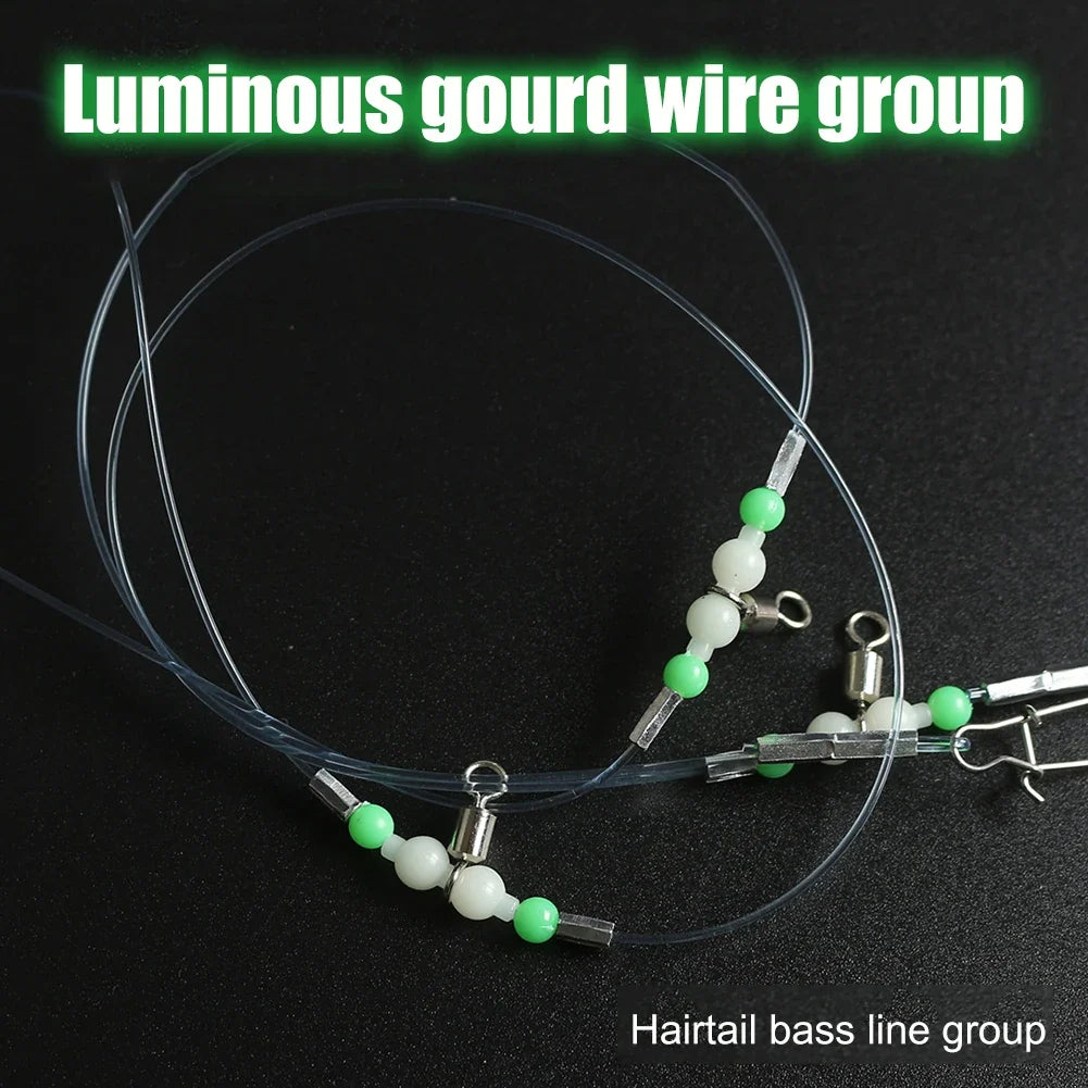Night Glow Fishing Leaders with Swivels & Snaps | Saltwater & Freshwater