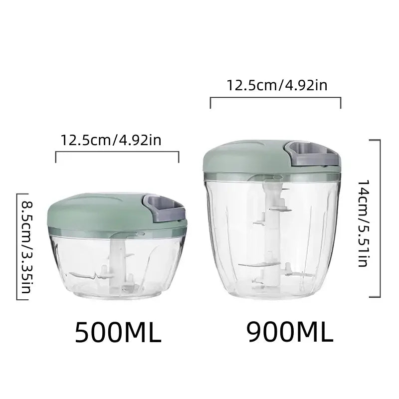 Manual Food Chopper – Garlic & Vegetable Cutter | 500ml/900ml