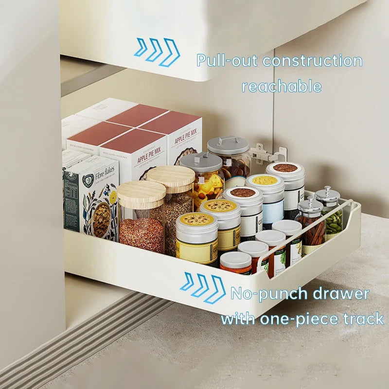 Pull-Out Cabinet Organizer Rack | Spice & Kitchen Drawer