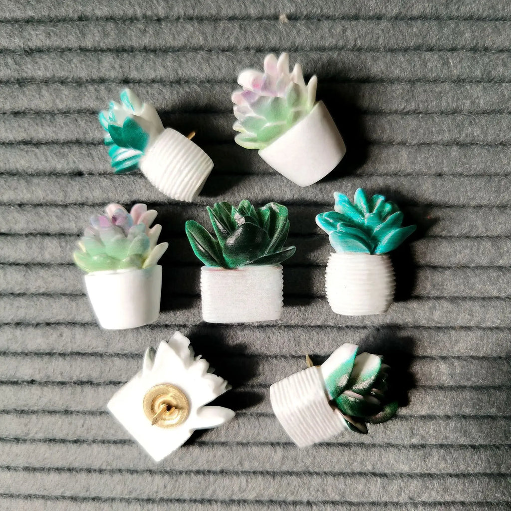 Cute Succulent Push Pins Resin Photo Wall Thumbtacks Plant Pots Home