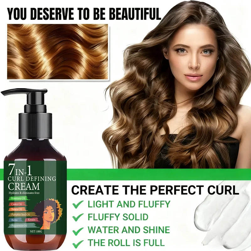 7-in-1 Curl Defining Cream – Rosemary & Castor Oil | 100g