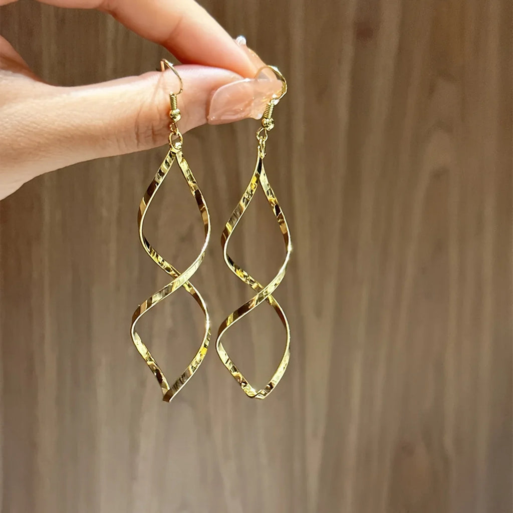 Women's Spiral Wave Drop Earrings | Stainless Steel Gift Pair