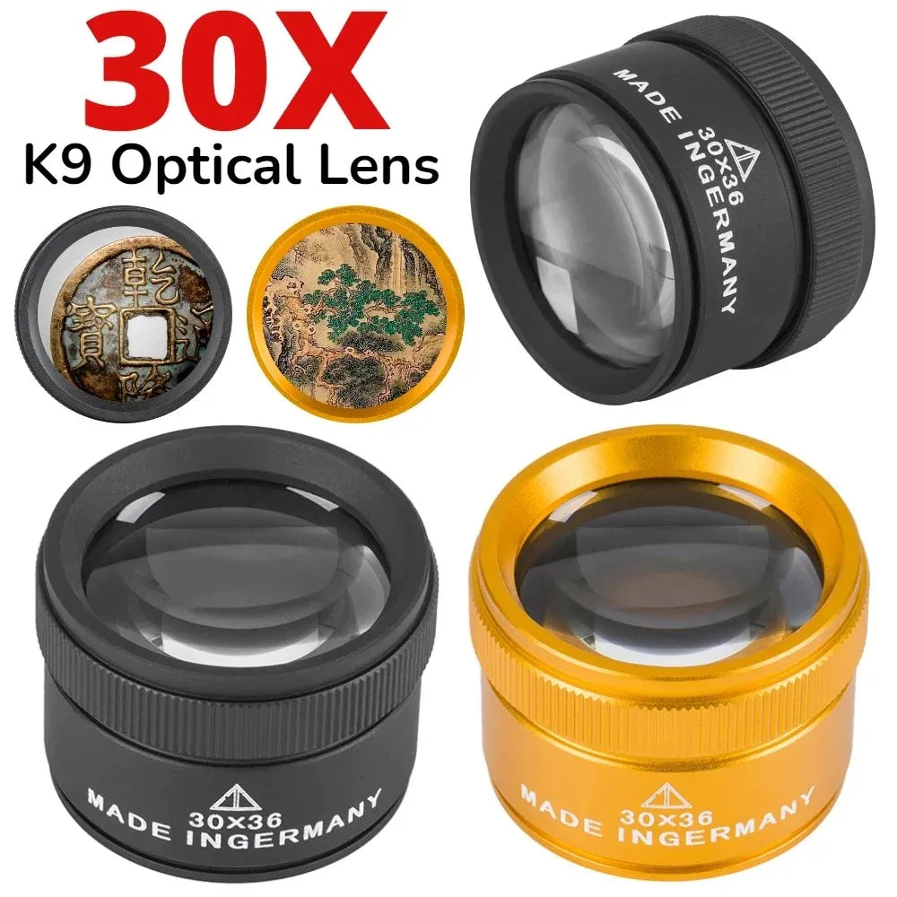 30X Jeweler's Loupe Magnifier – 36mm K9 Optical Glass Lens