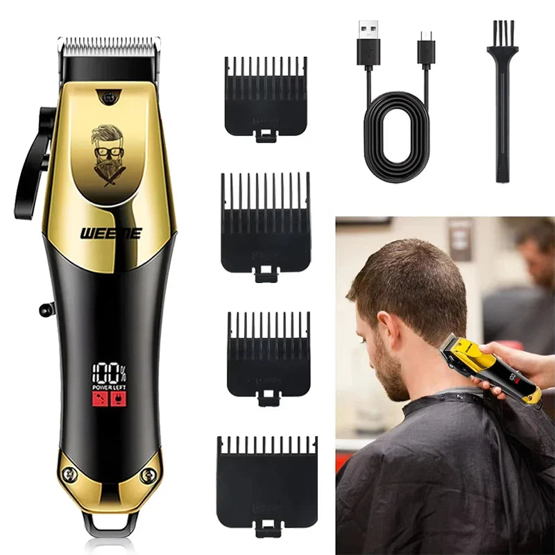 Men's Electric Vintage T9 Hair Clipper Beard Trimmer Wireless