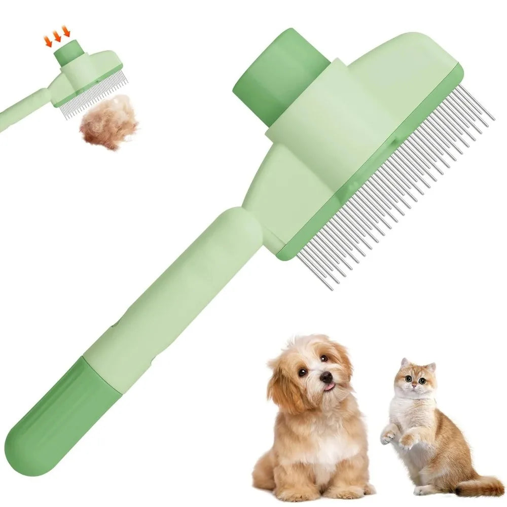 Self-Cleaning Steel Dog Comb – Detangling & Hair Removal Tool