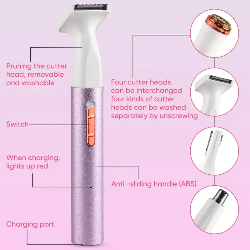 Rechargeable Portable Epilator – Face & Body Hair Trimmer