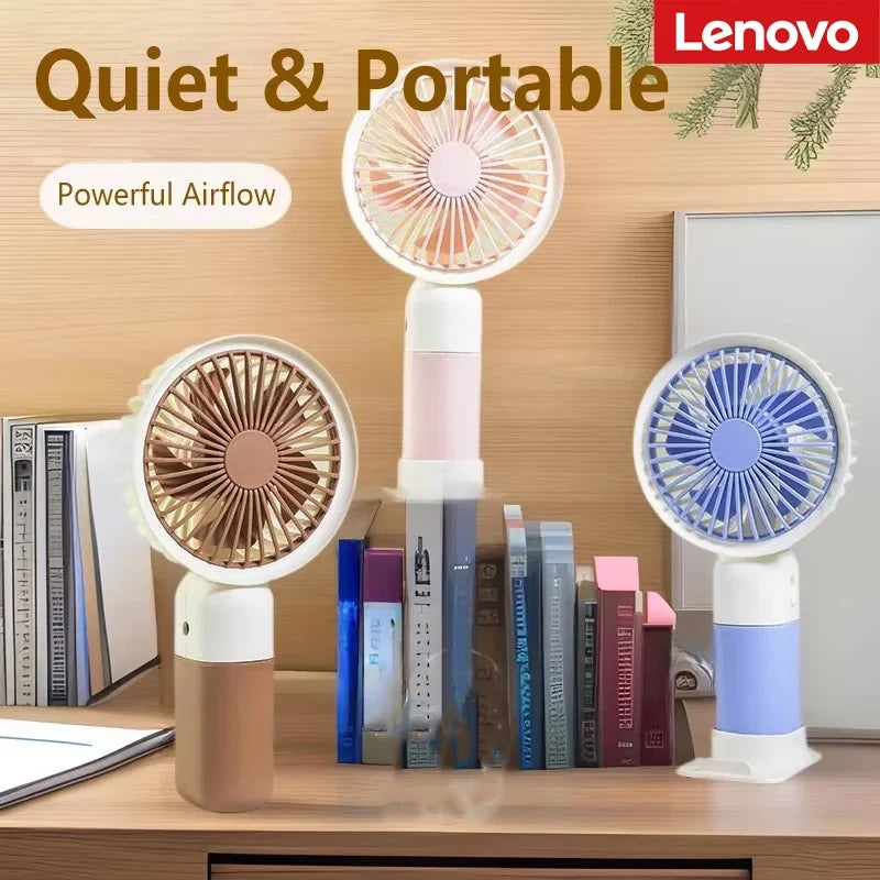 Lenovo Mini USB Rechargeable Portable Fan with Desktop Base