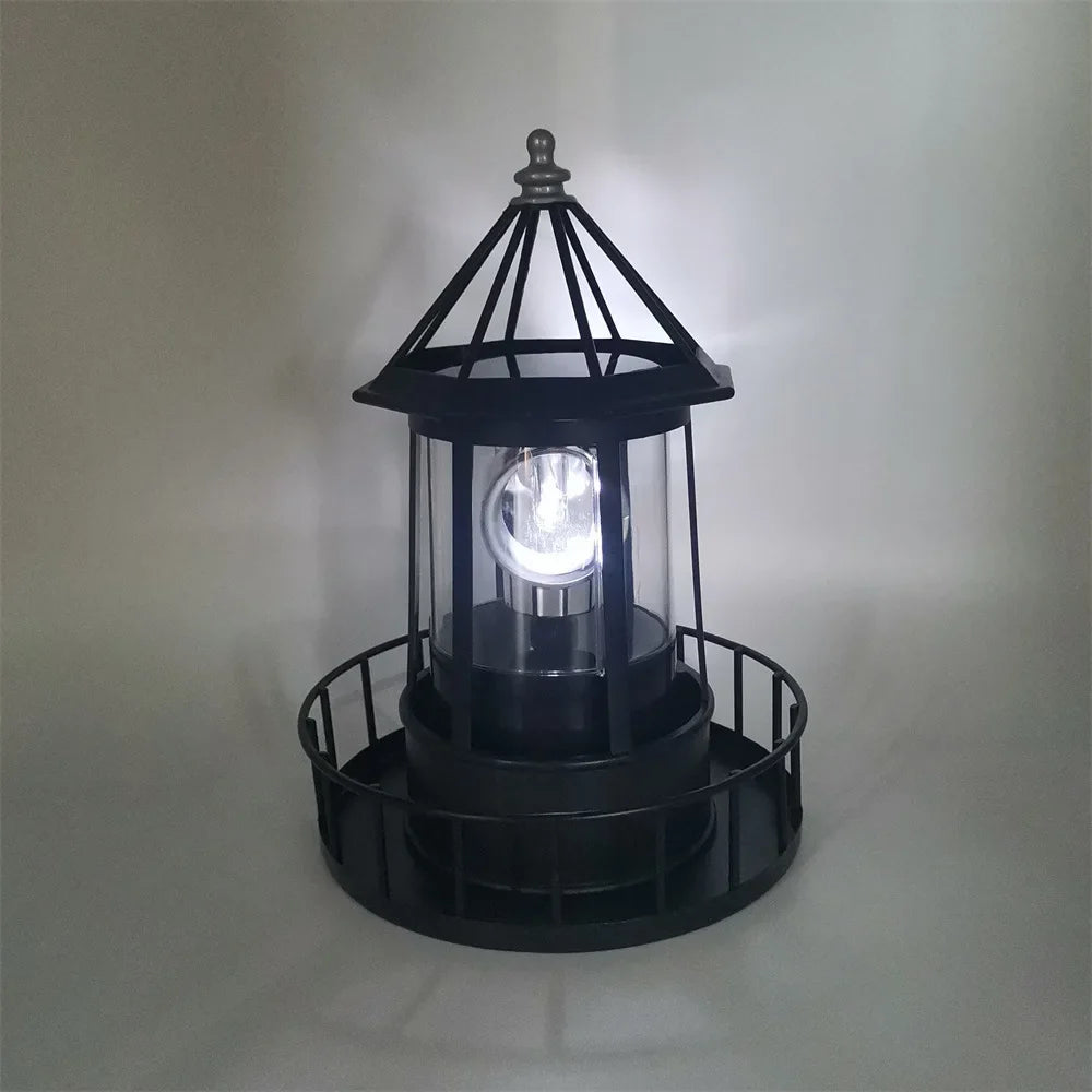LED Solar Rotating Lighthouse Hardware Iron Electronic Accessories