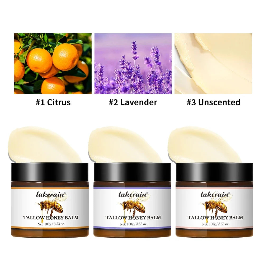 Honey Tallow Balm – Whipped Beef Tallow Cream Face & Body