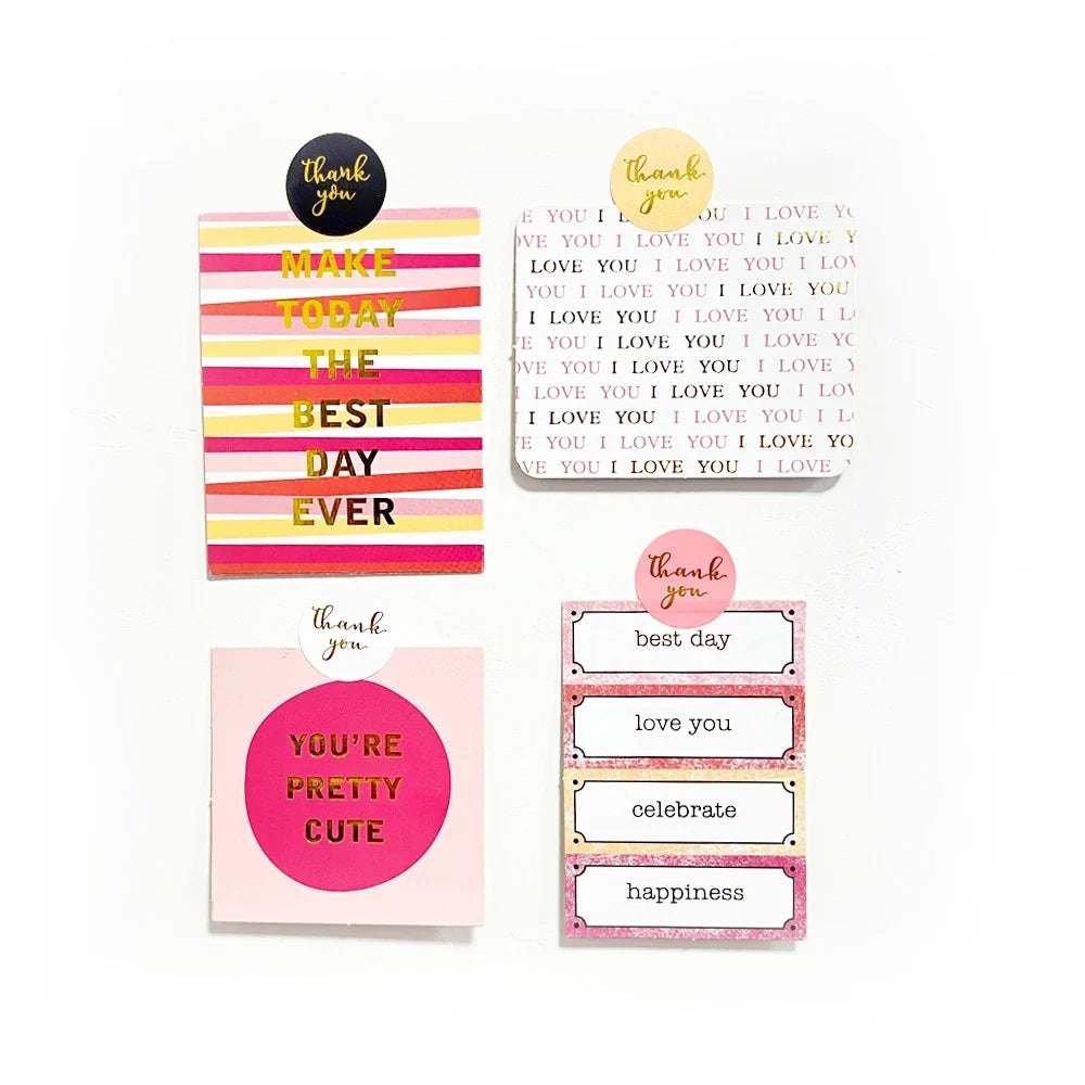 Thank You Stickers Pink Black Stamping Sealing Envelope Wedding Roll