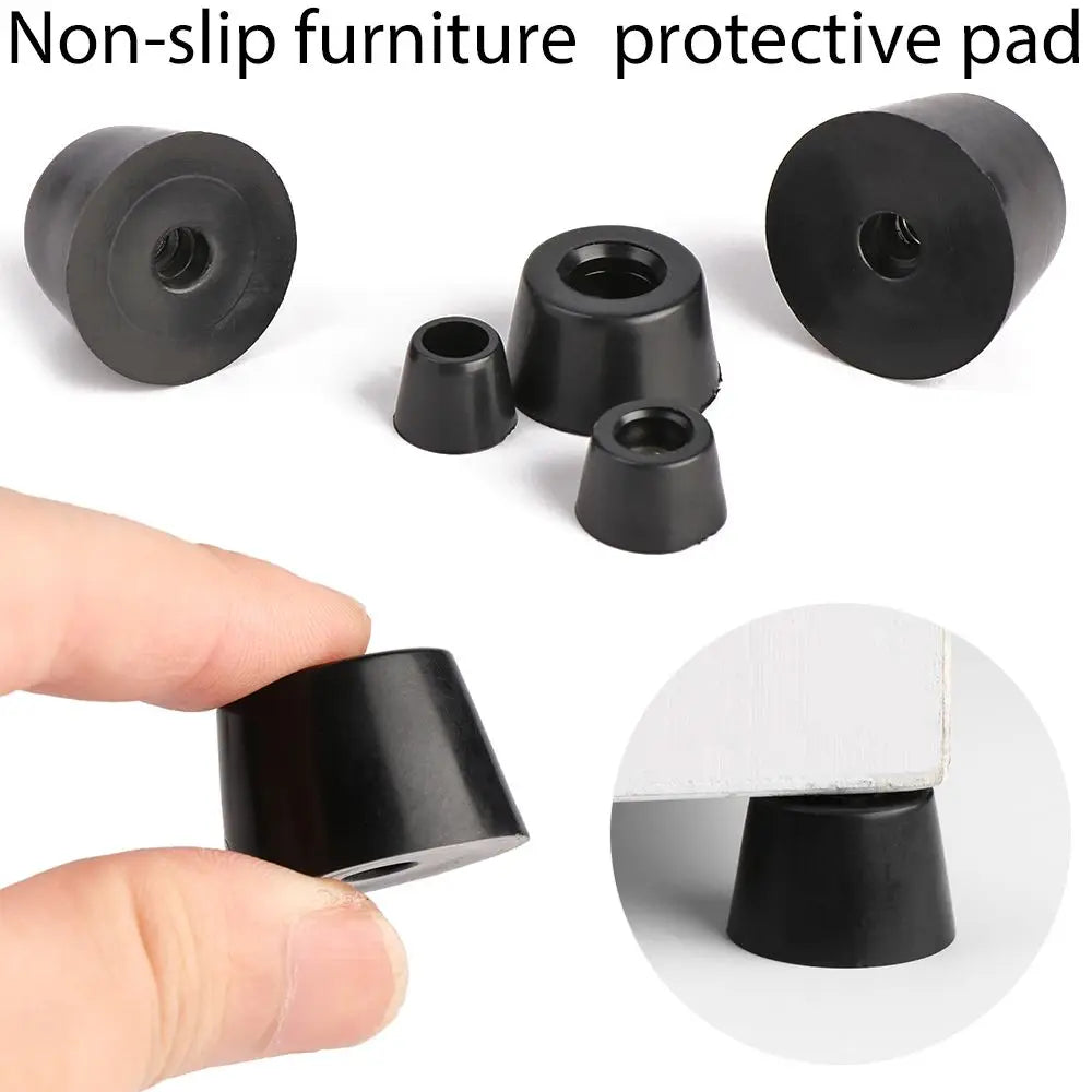 10-Pack Tapered Rubber Furniture Feet – Non-Slip Floor Pads