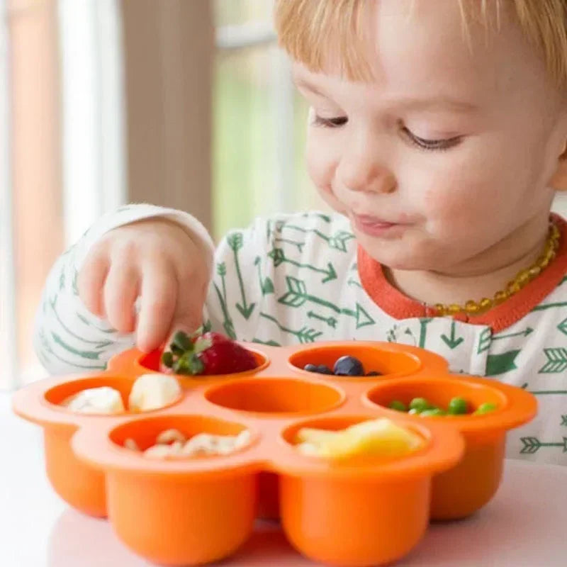 Silicone 7-Hole Egg Bite Mold with Lid | BPA-Free Food Tray