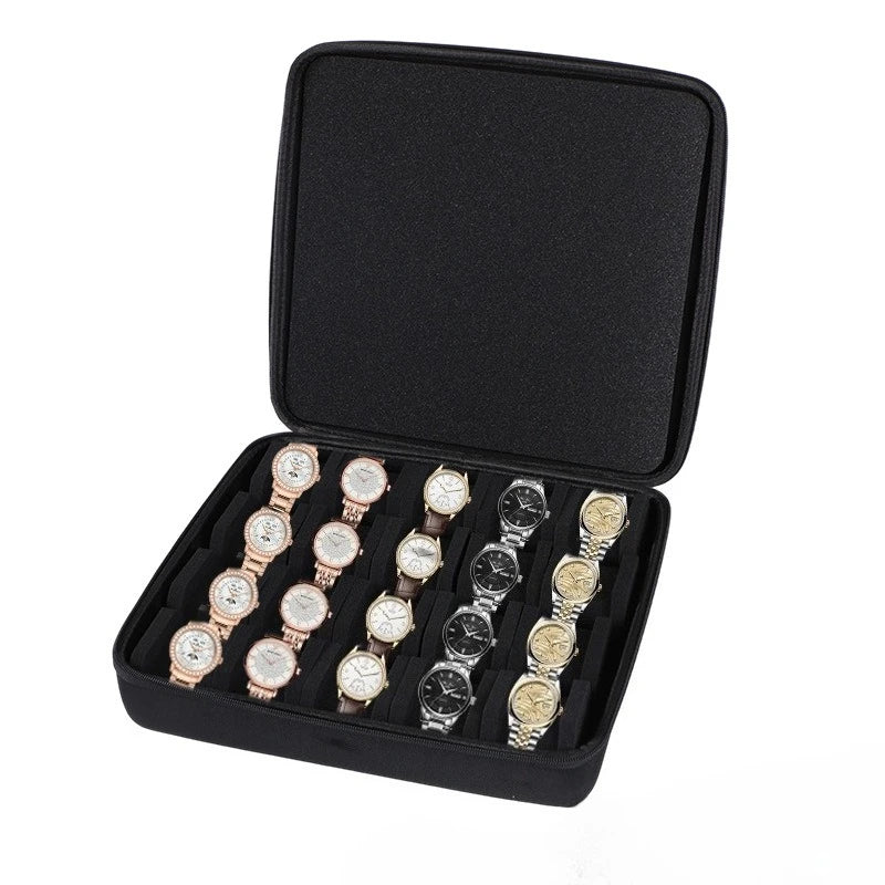 Hard-shell 15 Slots Watch Storage Organizer Case Carry Box Fit Large