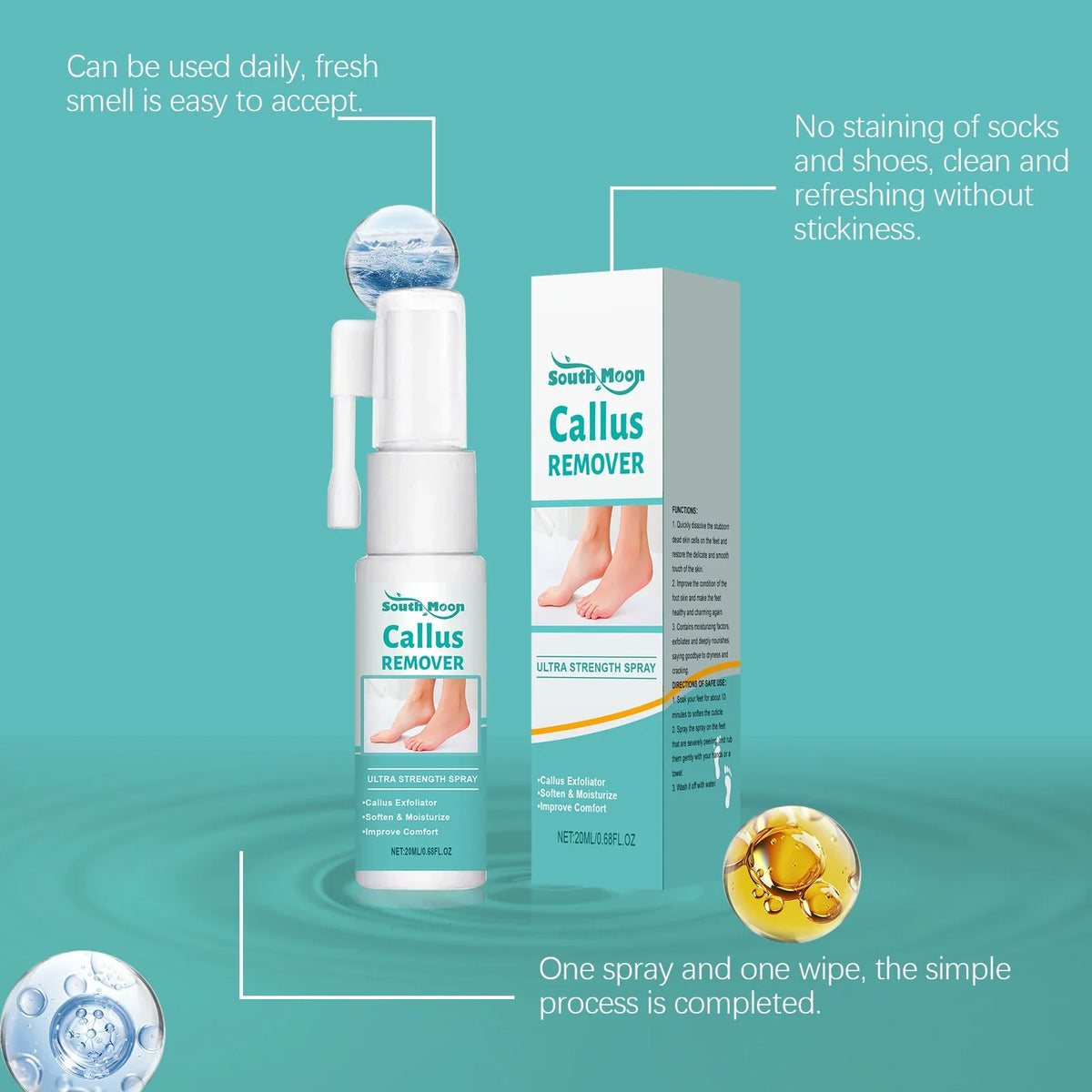 South Moon Foot Peeling Spray | Exfoliate & Soften Feet 20ml