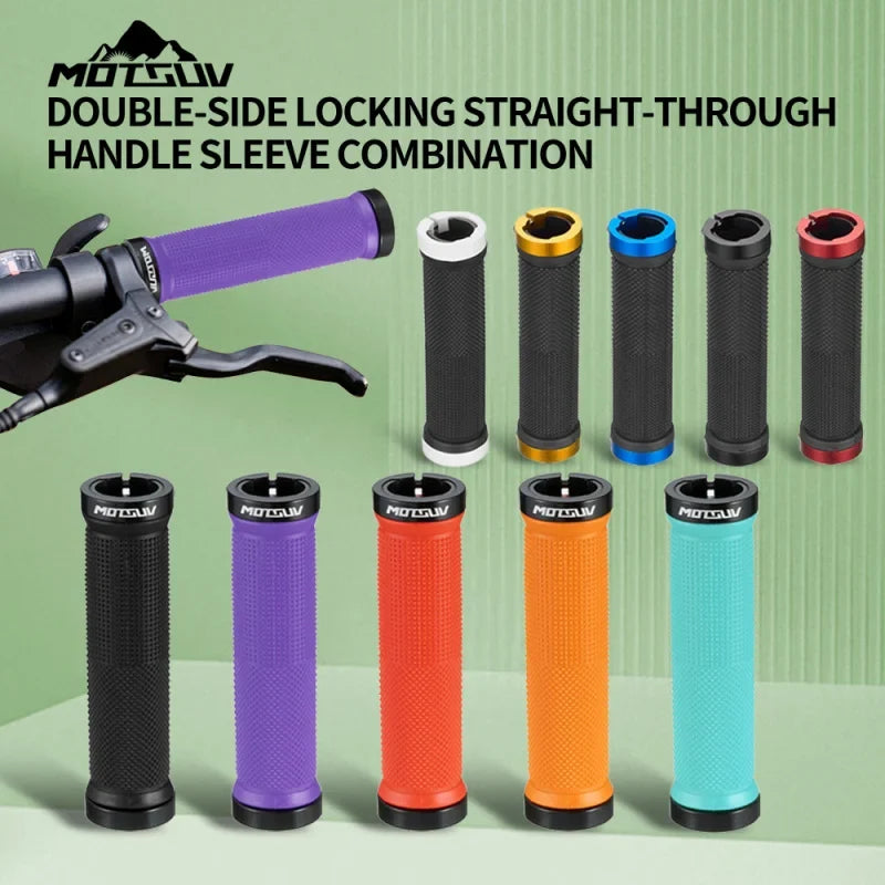Double Lock-On Bike Handlebar Grips – Aluminum Anti-Slip MTB