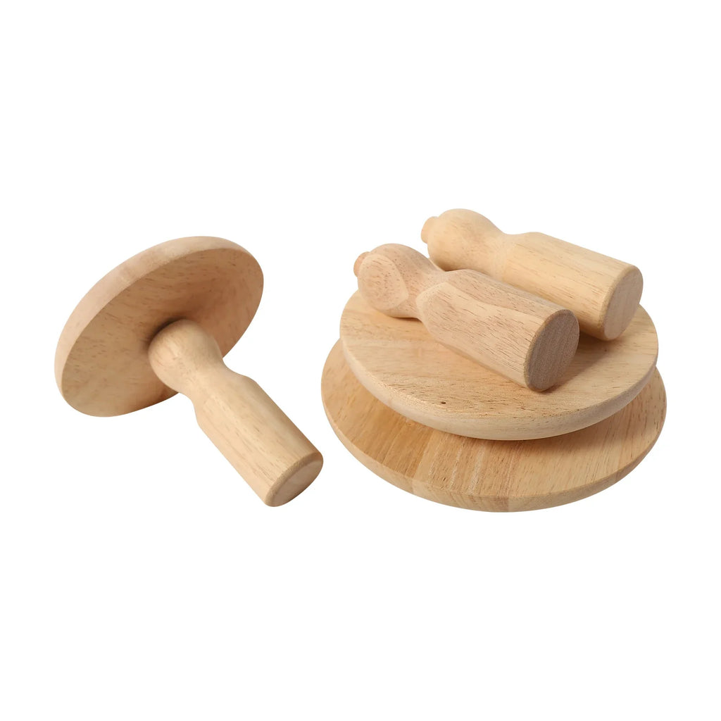 Wood Pottery Press Molds with Handle | 7 Sizes 4.5"–10.5"