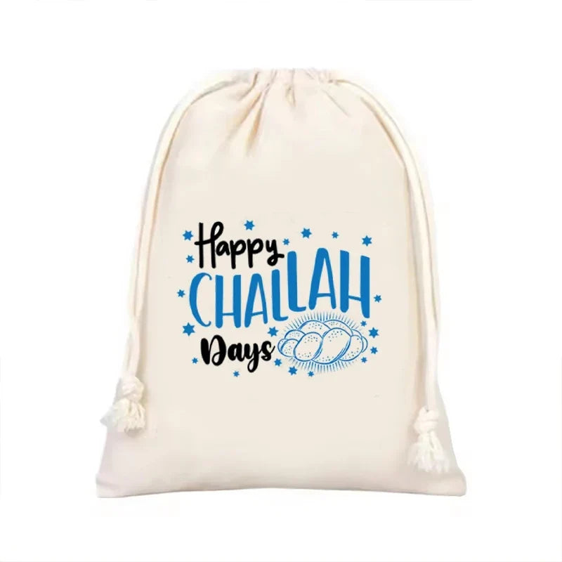 5pcs Hanukkah Drawstring Favor Bags | Chanukah Party Gift Bags