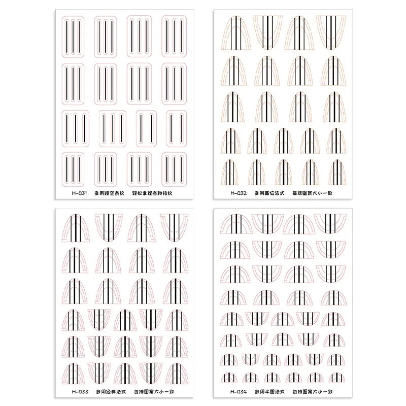 French Manicure Guide Stickers – DIY Nail Art Stencil Sheet
