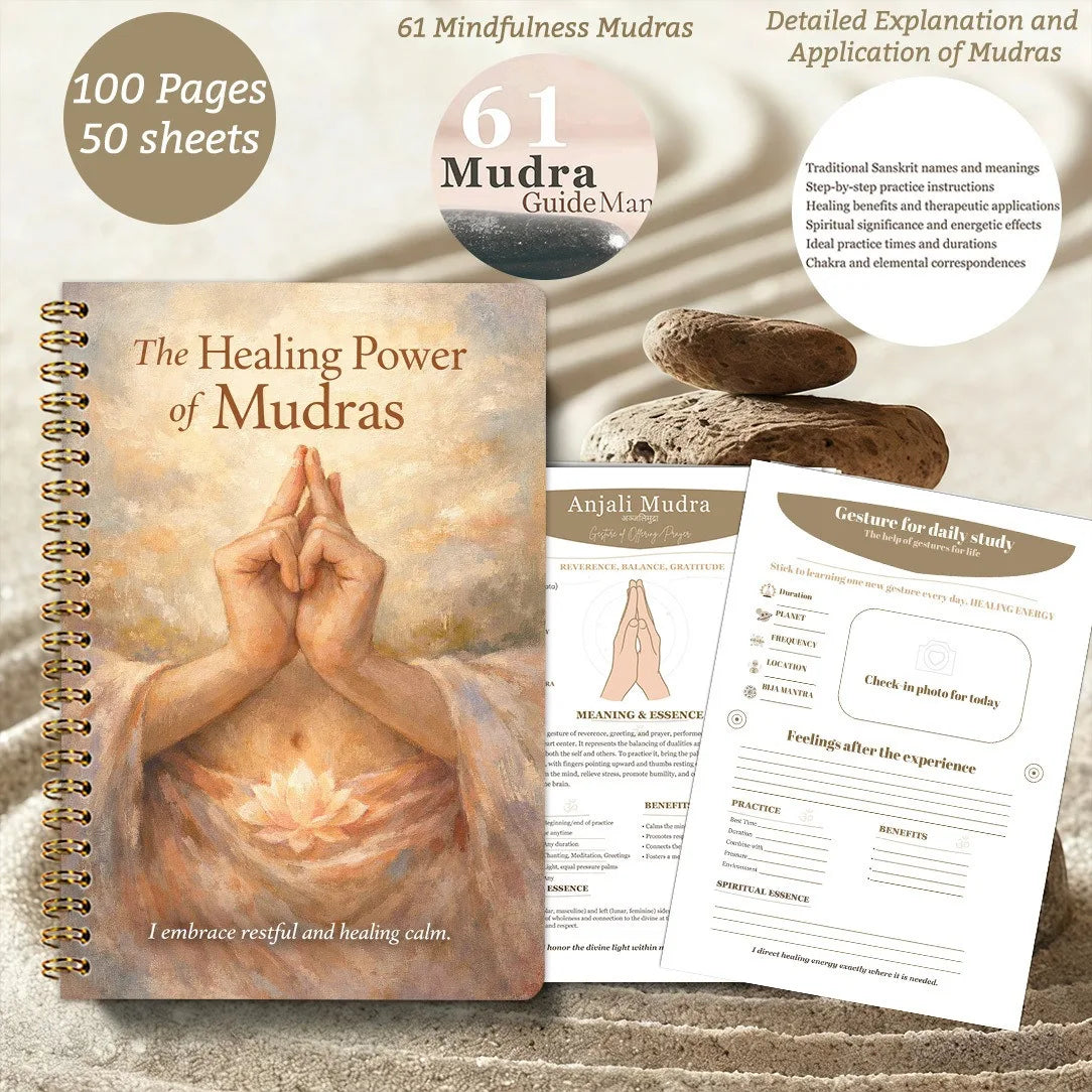 Healing Power Mudras Hand Yoga Notebook Health Fitness Diet Lifestyle