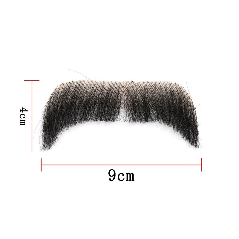 Black Human Hair Full Lace Fake Beard & Mustache – Cosplay