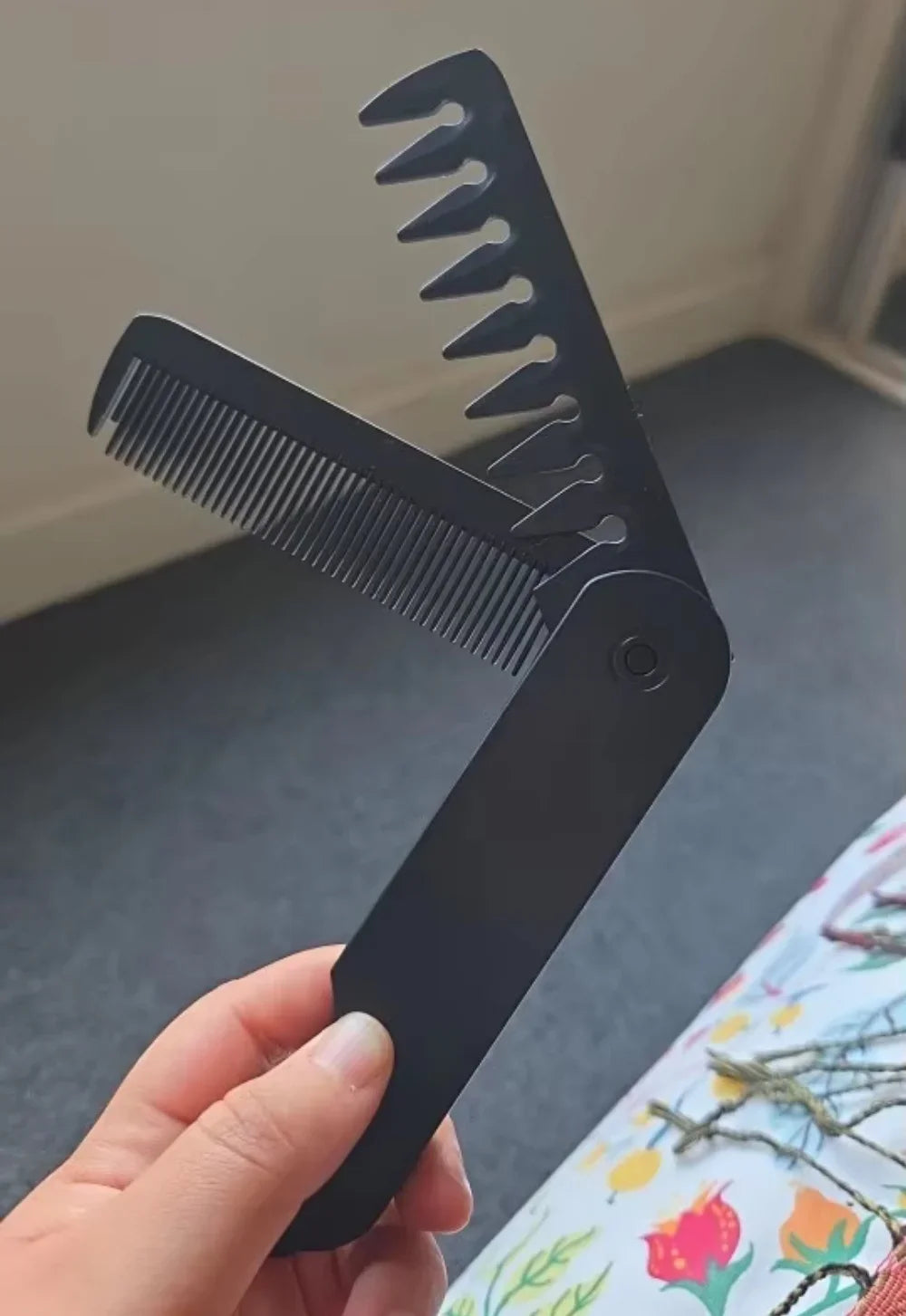 Folding Pocket Comb – Wide & Fine Tooth Hair & Beard Comb