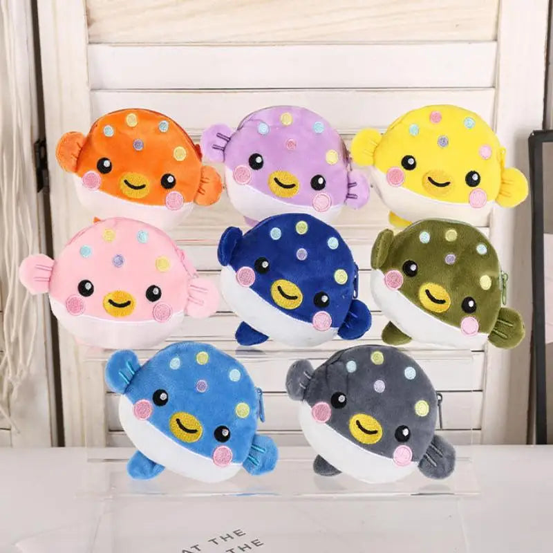 Cute Pufferfish Plush Mini Coin Purse – Zipper Pouch Wallet