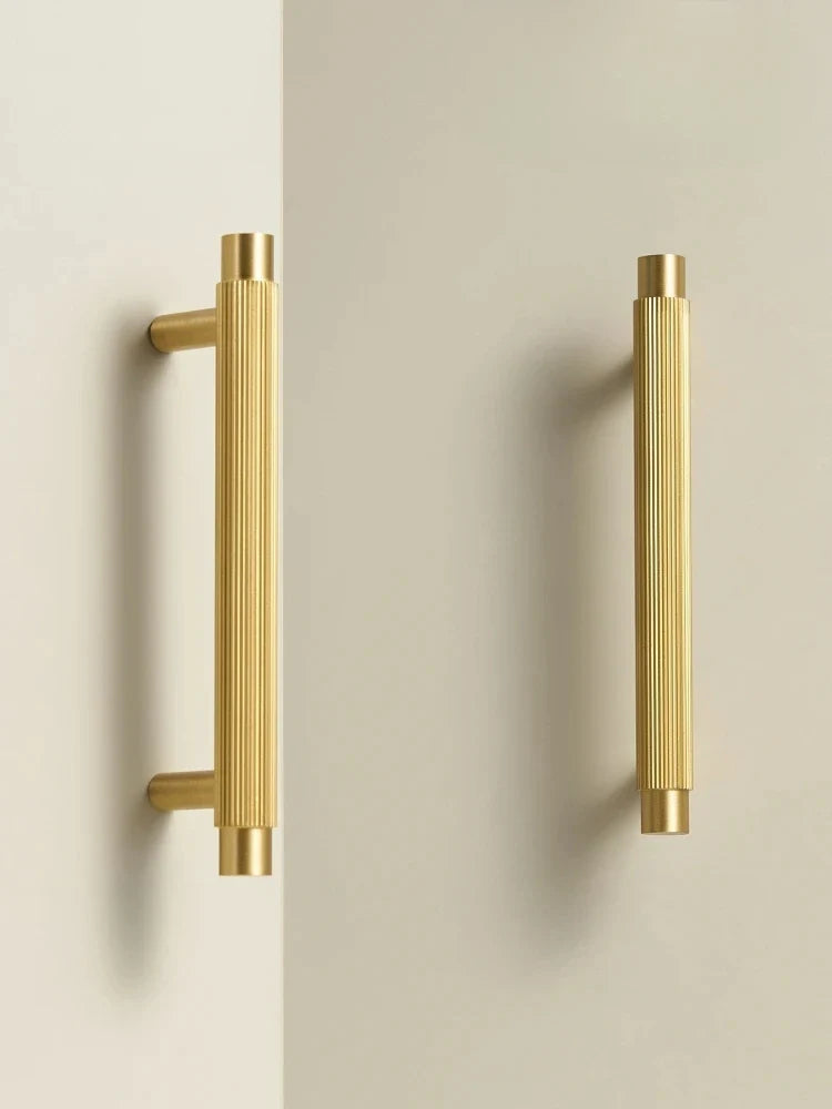 Solid Brass Linear T-Bar Cabinet Handle & Drawer Pull | Multi-Size